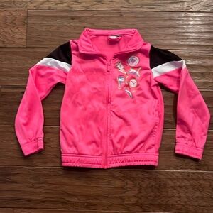Puma Sport Girl’s Pink Jacket with Blue and White Accents Size 6